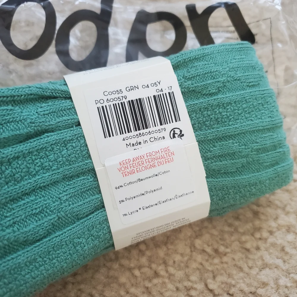 Mini Boden Green Cable Knit Leggings